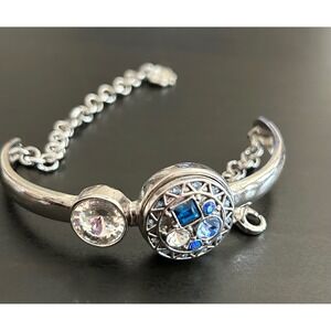 Magnolia and Vine Cuff Bracelet Women OS Silver Blue Good Adjustable Mosaic